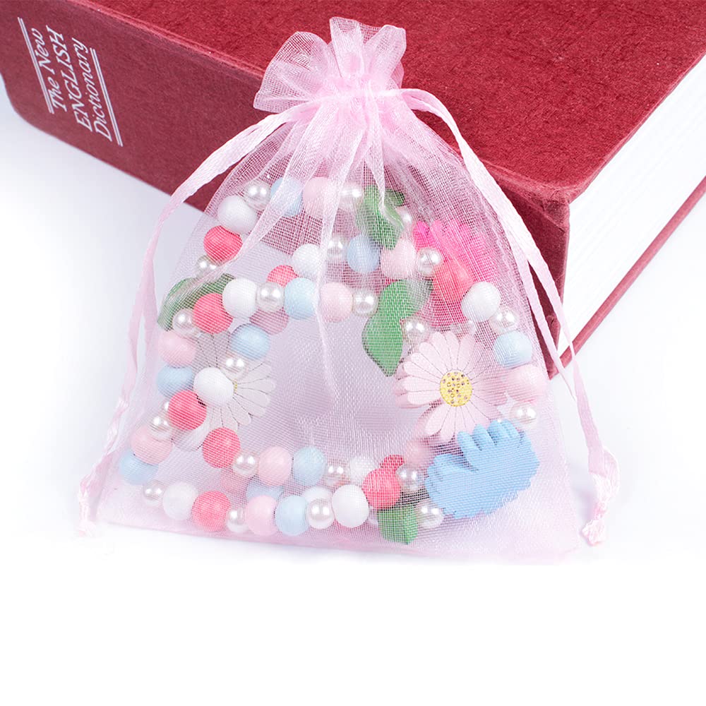 El Regalo Kids/Toddlers/Girls Wooden Beads Handmade Necklace & Bracelet Jewelry Sets (1 Necklace & 1 Bracelet) : Kids Princess Jewelry Set (Flower Kids Jewelry Set) 1