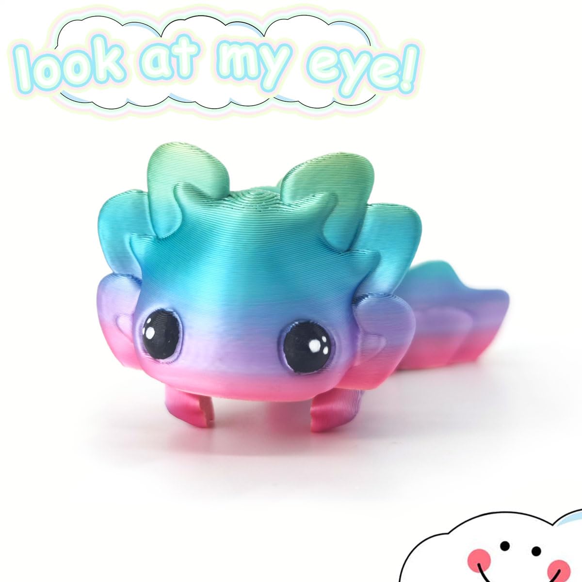 Baby Axolotl Fidget Flexi Toy Tadpole 3D Printed Gift Articulated Imaginative Play - UK
