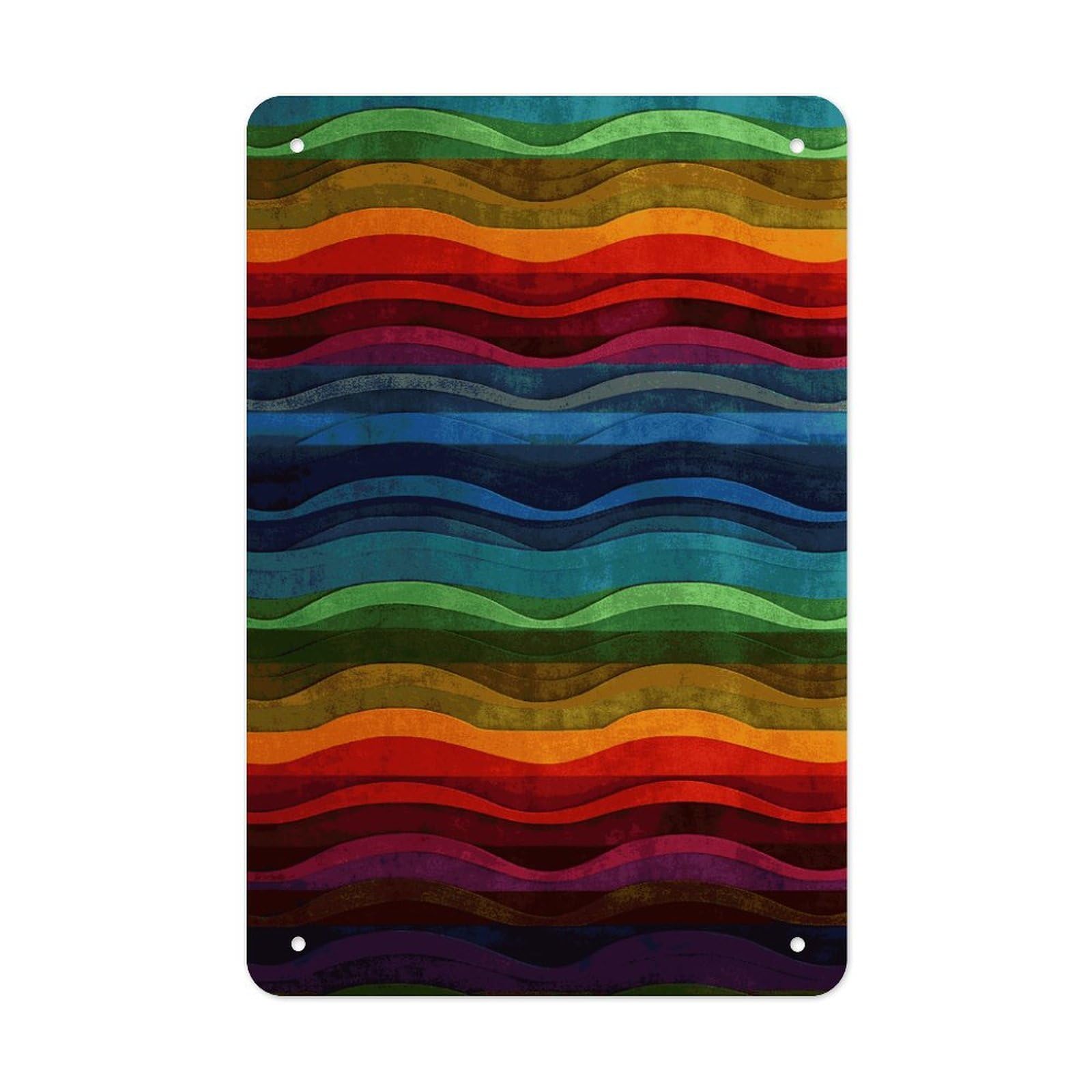 QMNLKH Rainbow Plaques for Wall Decor, Personalized Metal Tin Sign for Home, Multifunctional Poster for Office, Fashion Painting for Hallway, Wall Art Pictures, 7.9x11.8Inch