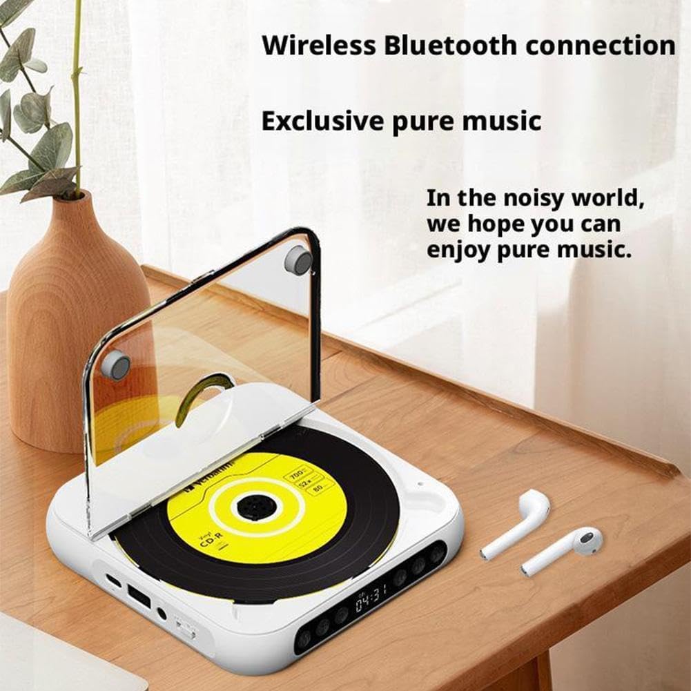 Lettore CD Portatile Bluetooth 5.3, Lettore Musicale Hi-Fi Compatto E Ricaricabile per Casa, Viaggi E Auto, Supporta CD/aux/USB, Design Leggero Ed Elegante. Pink 1pcs