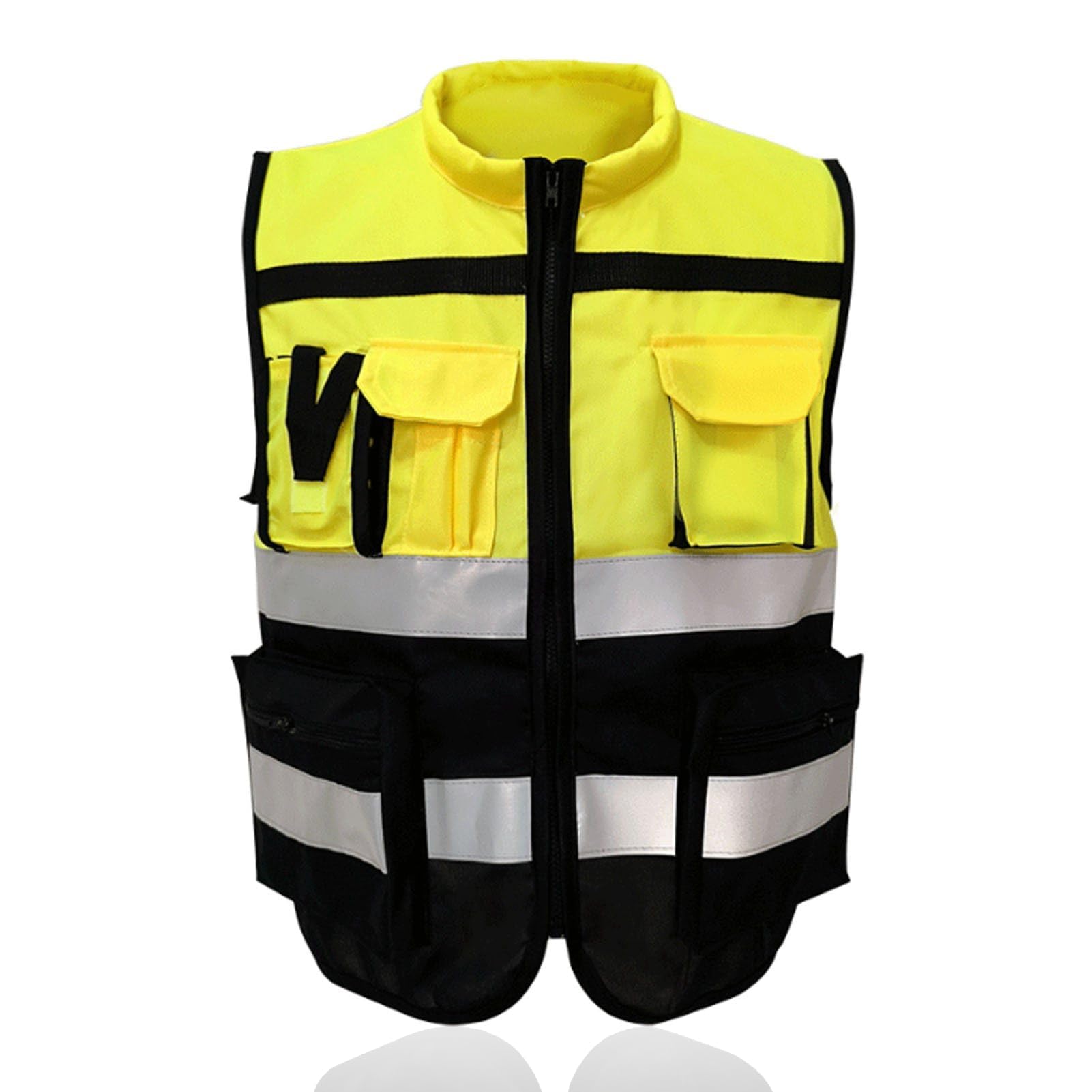 Gilet Sicurezza Alta Visibilità Salzmann - Multitasche Con Cerniera E Riflettenti 3M - Foto 4