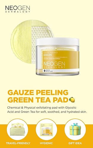 Miniatura 2 de DERMALOGY by NEOGENLAB Bio-Peel Gauze Peeling Pads (Lemon, 30 pads) - Exfoliating & Brightening Peeling Pad with PHA & Lemon & Lemongrass - Korean