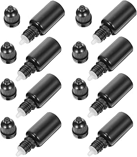 DOITOOL 50PCS Squeeze Bottles, Small Drip Bottles for Oils, Clear Empty Squirt Bottle with Leak-Proof Top Caps for Oils, Lotion, Colognes and Perfumes, Black