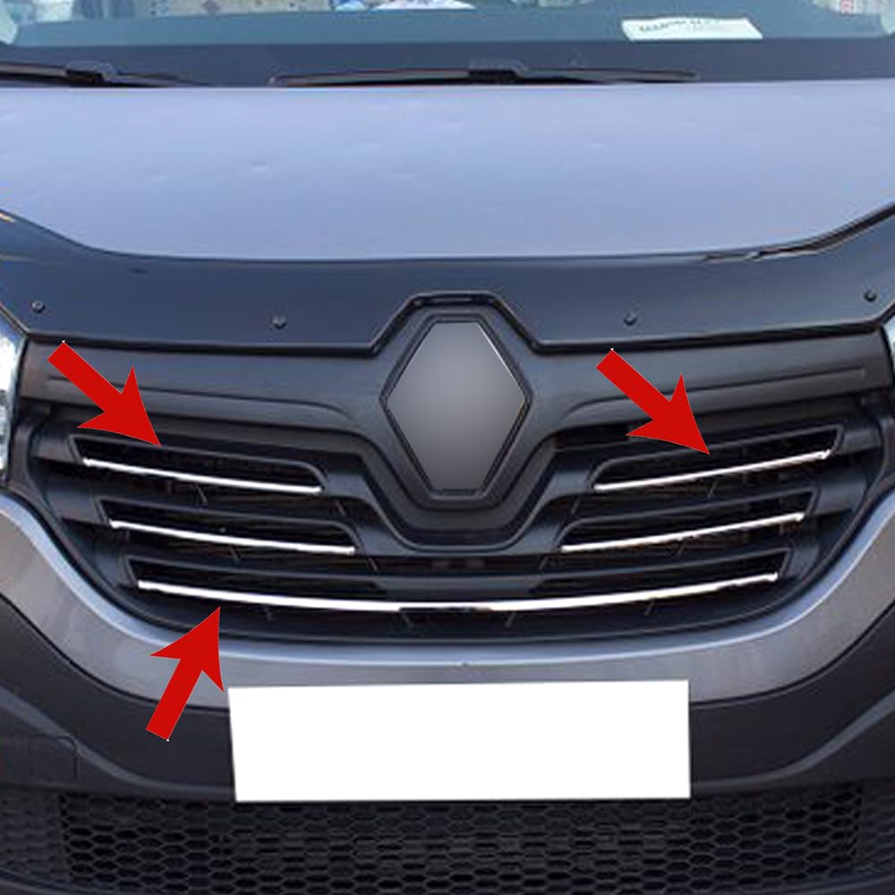 Chrome Front Grill Cover Suitable for Trafic Van [2014 ] [5 Pieces