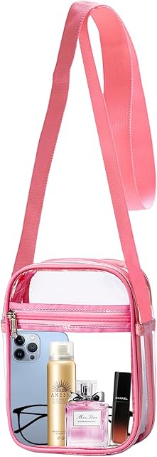 2022 New Clear Purses Crossbody Bag, Clear Shoulder Bags Stadium Approved for Women & Girls, Transparent Messenger Bag for Work, Concert & Outdoor Sport Competition