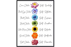 Stunning Chakra Wall Decor Lotus Flower Zen Wall Art - Namaste Poster