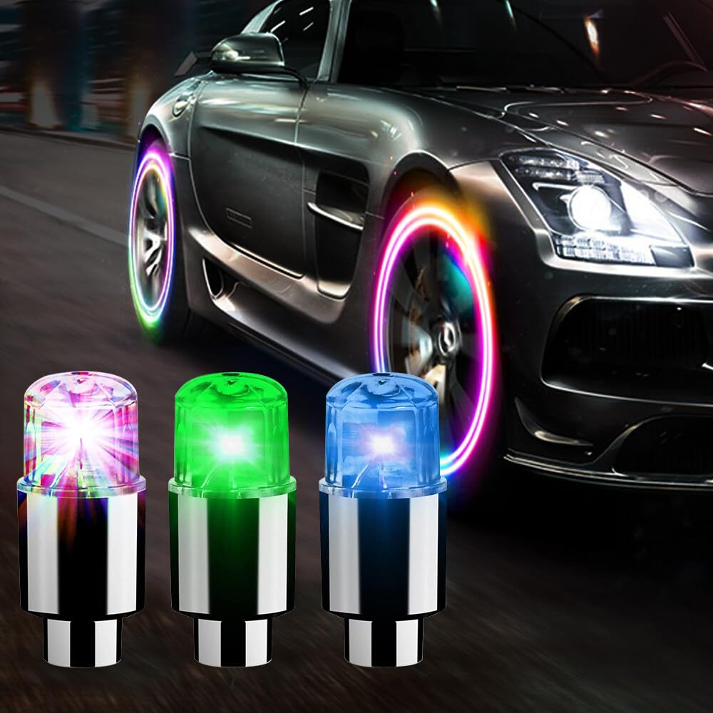 12 Cappucci Valvole Luminosi Auto Con Disegno Teschio - Fluorescenti Per Auto, Moto E Bici - Foto 2