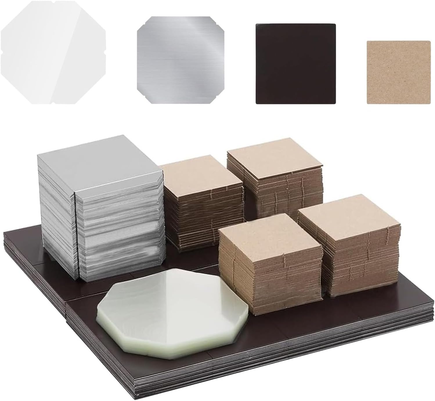 500/1000 Set 2x2in/2.5x2.5in Square Fridge Magnet Maker Consumables for Refrigerator Sticker Making Machine Supplies Button Press Refill Square Cardboard/Acrylic