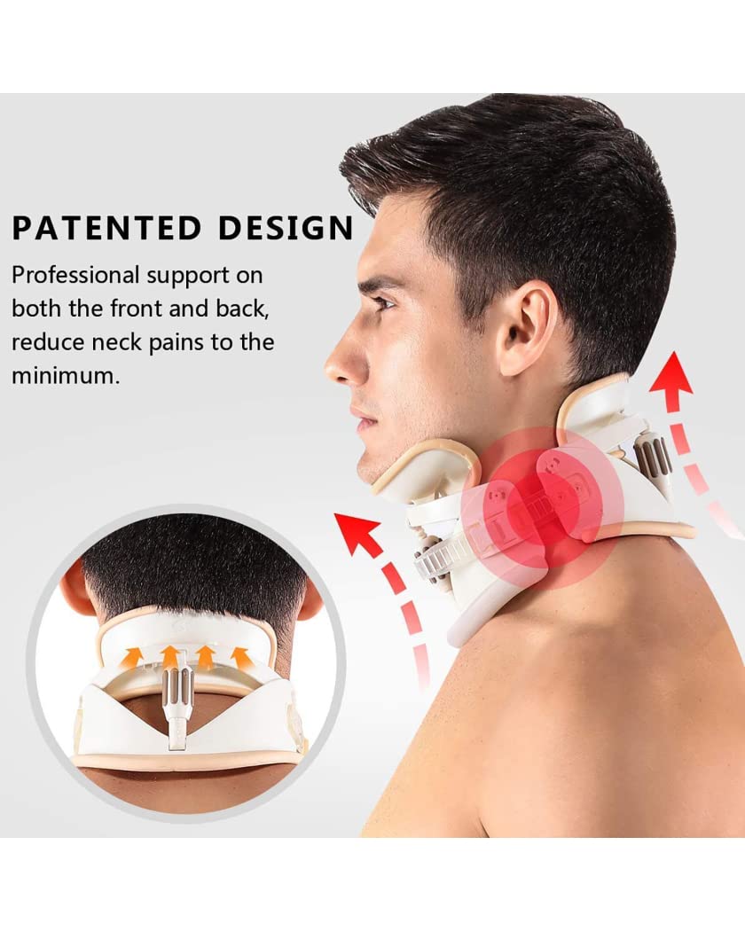 Dispositivo de tracción del Cuello Cervical para Adultos Soporte de Soporte Estirador de Cuello Cervical Ajustable Soporte de Cuello Fijador de Cuello Cervical para Dolor de Cuello crónico