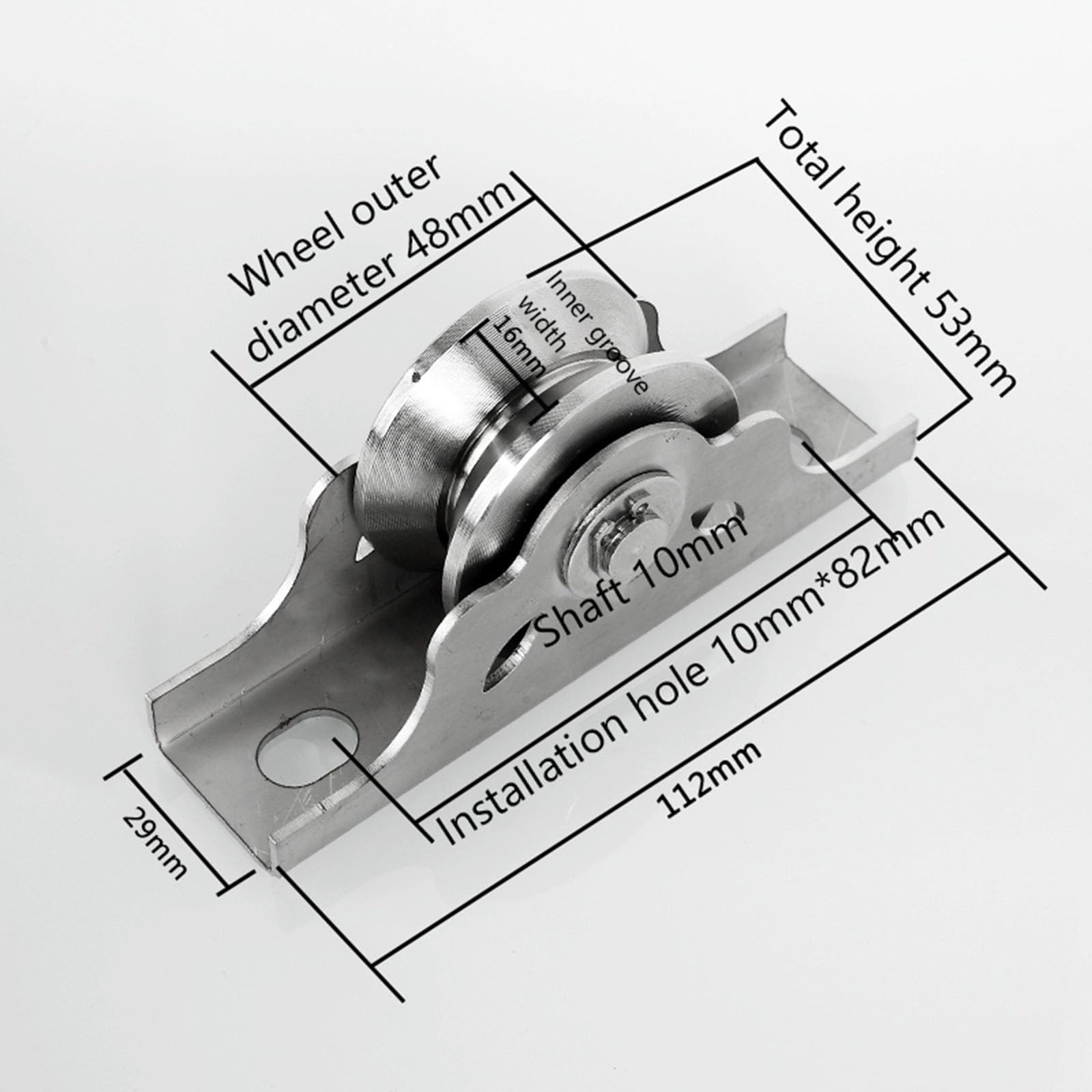 LHX 304 Stainless Steel Pulley V-Type Track Wheel U-Shaped Wire Rope Lifting Pulley Sliding Door Guide Wheel