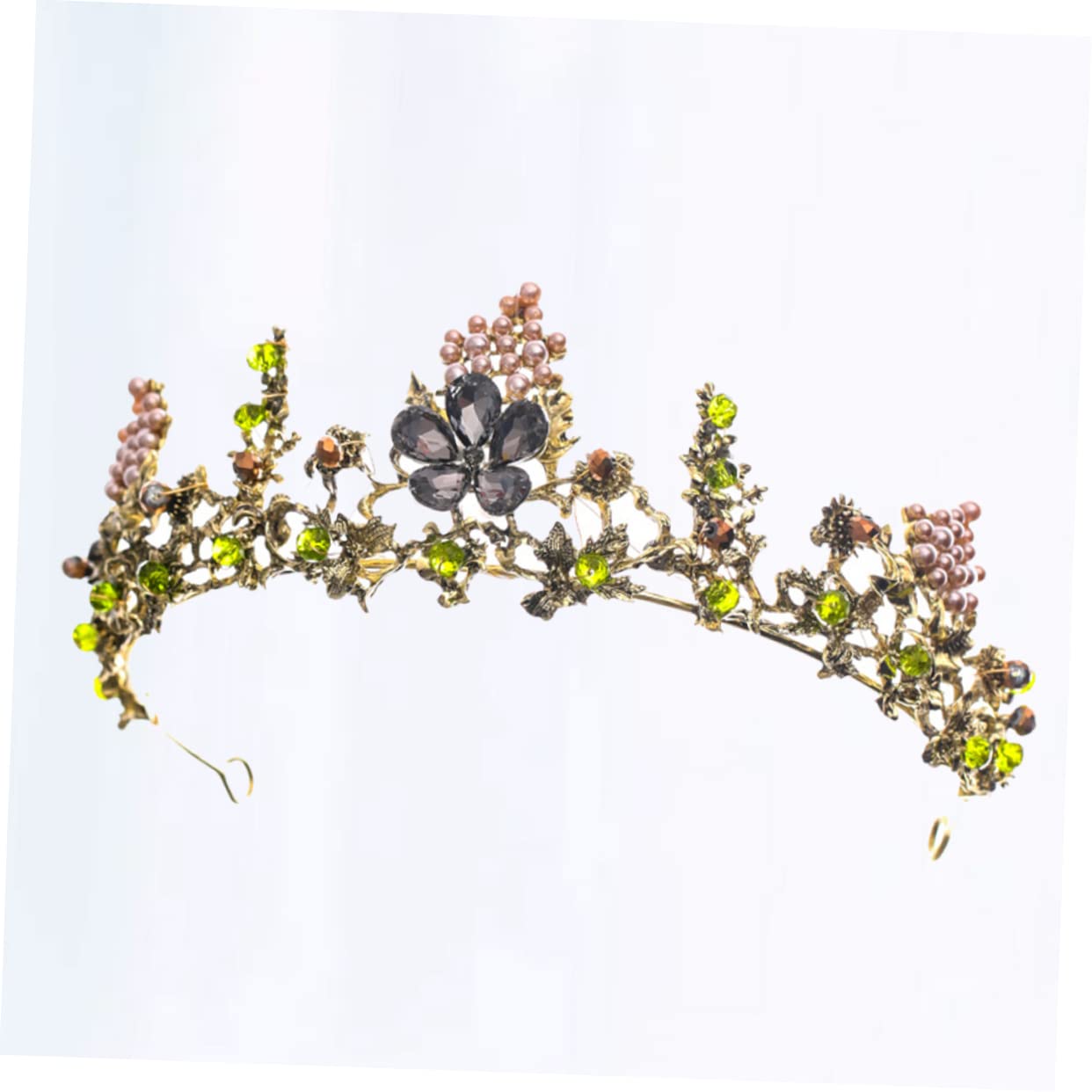 Tiara, ozdoba na głowę, diadem, diadem z diamentów, diadem z kamieni szlachetnych, diadem dla druhny, ślub ze strasami (zielony x 2 sztuki, 16X15X6 cm x 2 sztuki)