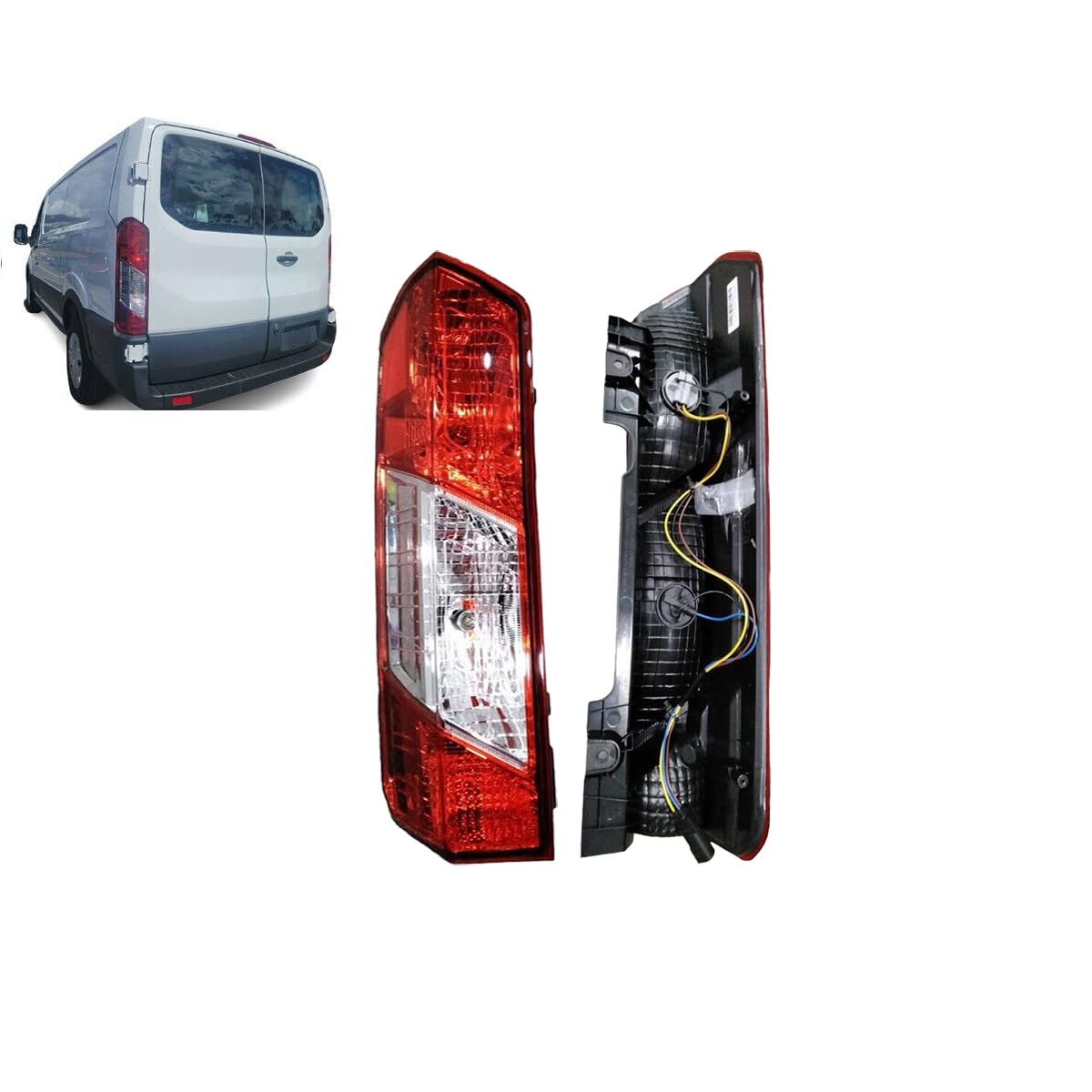 For 2015-2019 Ford Transit 150-250-350 Tail Light Cargo Van and Bus Tail Lamp, Rear Lights (Left Driver Side)