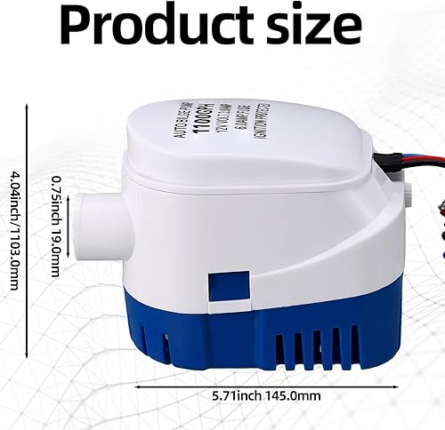 Miniatura 3 de Lounsweer Kit de plomería de bomba de sentina de 5 piezas, incluye bomba de agua de sentina eléctrica de 12 V, manguera de PVC, 2 abrazaderas a