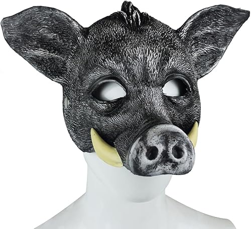 Miniatura 6 de 1 máscara de cerdo de jabalí de terror de Halloween para Halloween, Navidad, mascarada, carnaval, disfraces, fiesta, accesorios