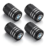 Tire Valve Stem Cap Cover Compatible for BMW M 1 3 5 6 Series X1 X3 X7 X5 X6 Z4 7 Series Belt O-Ring Seal Corrosion Resistant tire Valve caps 4 Pc Black