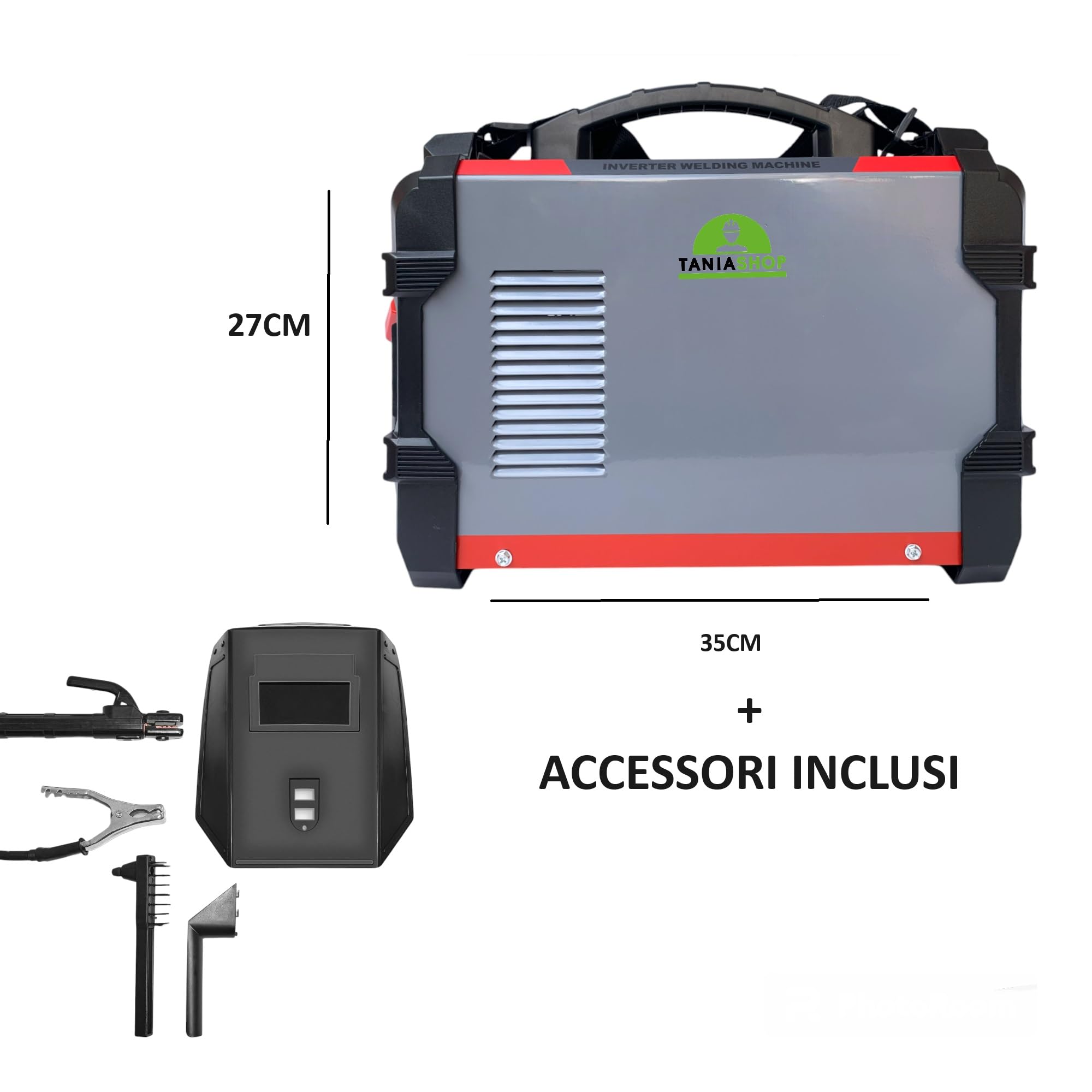 Saldatrice inverter ad Elettrodo 500 Ampere Con Ventilazione Saldatura ad Arco Display LCD Digitale Saldatrice Elettrica Portatile con Cavi e Maschera per Fabbro