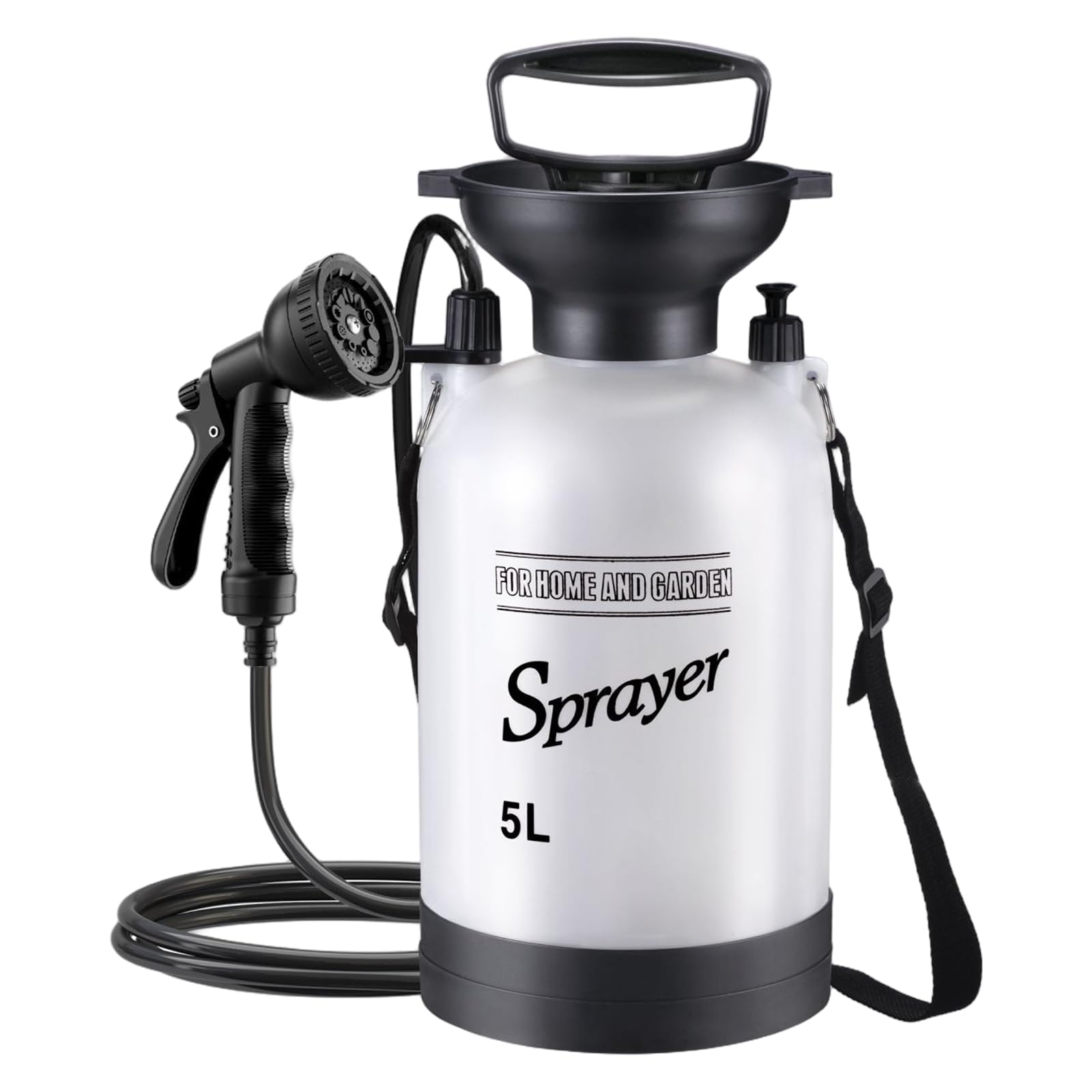 5L Portable Camping Shower with 10 Modes Sprayer Head 9.84ft Hose for Garden Picnic Hiking Beach Car Cleaning