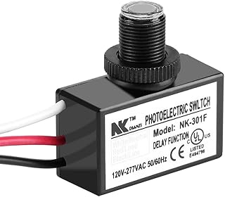 120-277V Dusk to Dawn Sensor Photoelectric Switch Light Photocell Sensor Lighting Switch, Photo Control Eye Switch Light Photocell Sensor