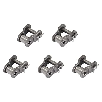 5PCS Roller Chain Offset Half Link #35, 3/8 Inch Pitch Carbon Steel Crank Link, Standard Chain End Connector Split Links for 06C Chain