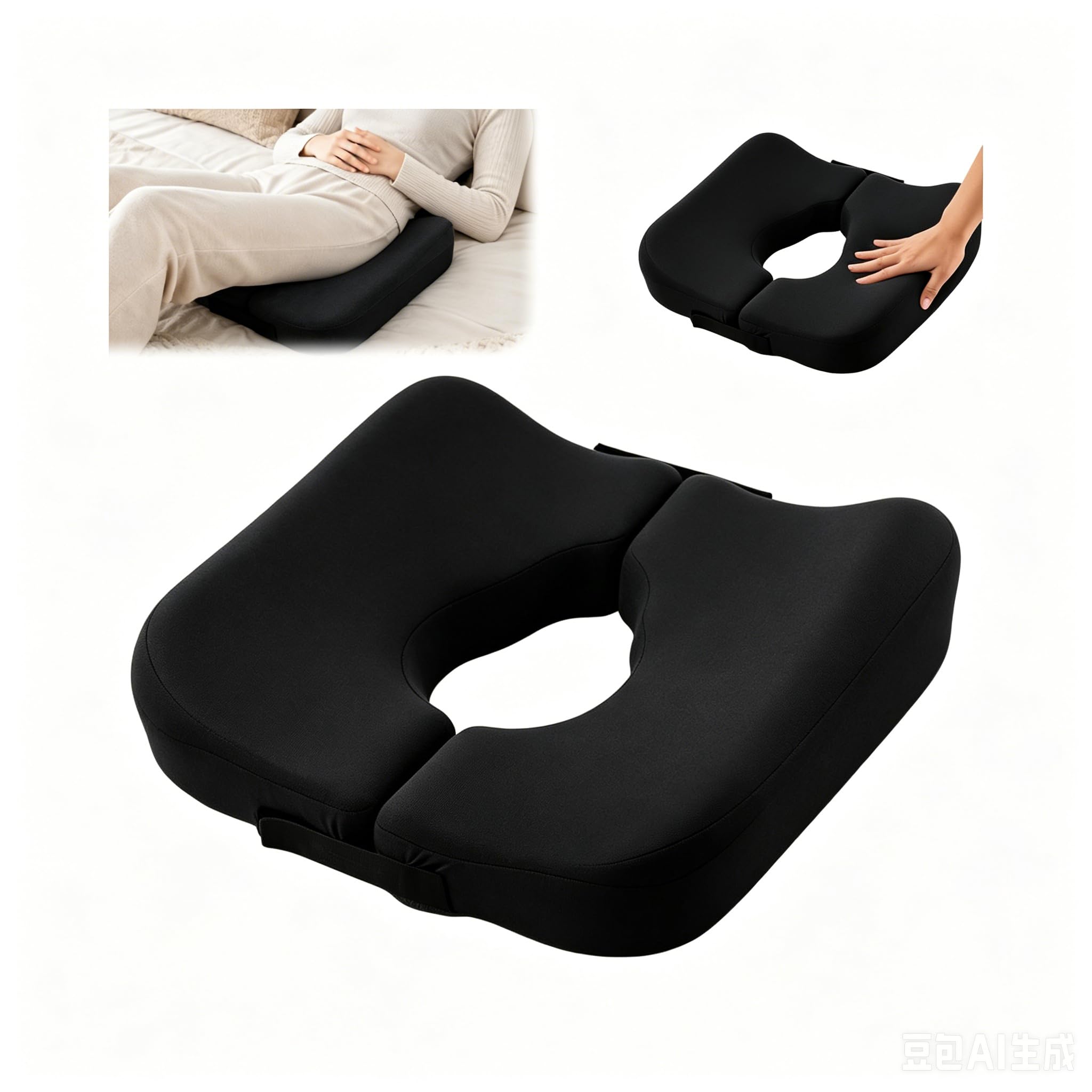 Wxeadu Pressure Sore Cushions for Bottom, Memory Foam Bed Sore Cushions for Long Time Sitting, Foldable Bedsore Pressure Relief Pillow,Ergonomic T Shaped Tailbone Pillow for Office Chair, Home, Car