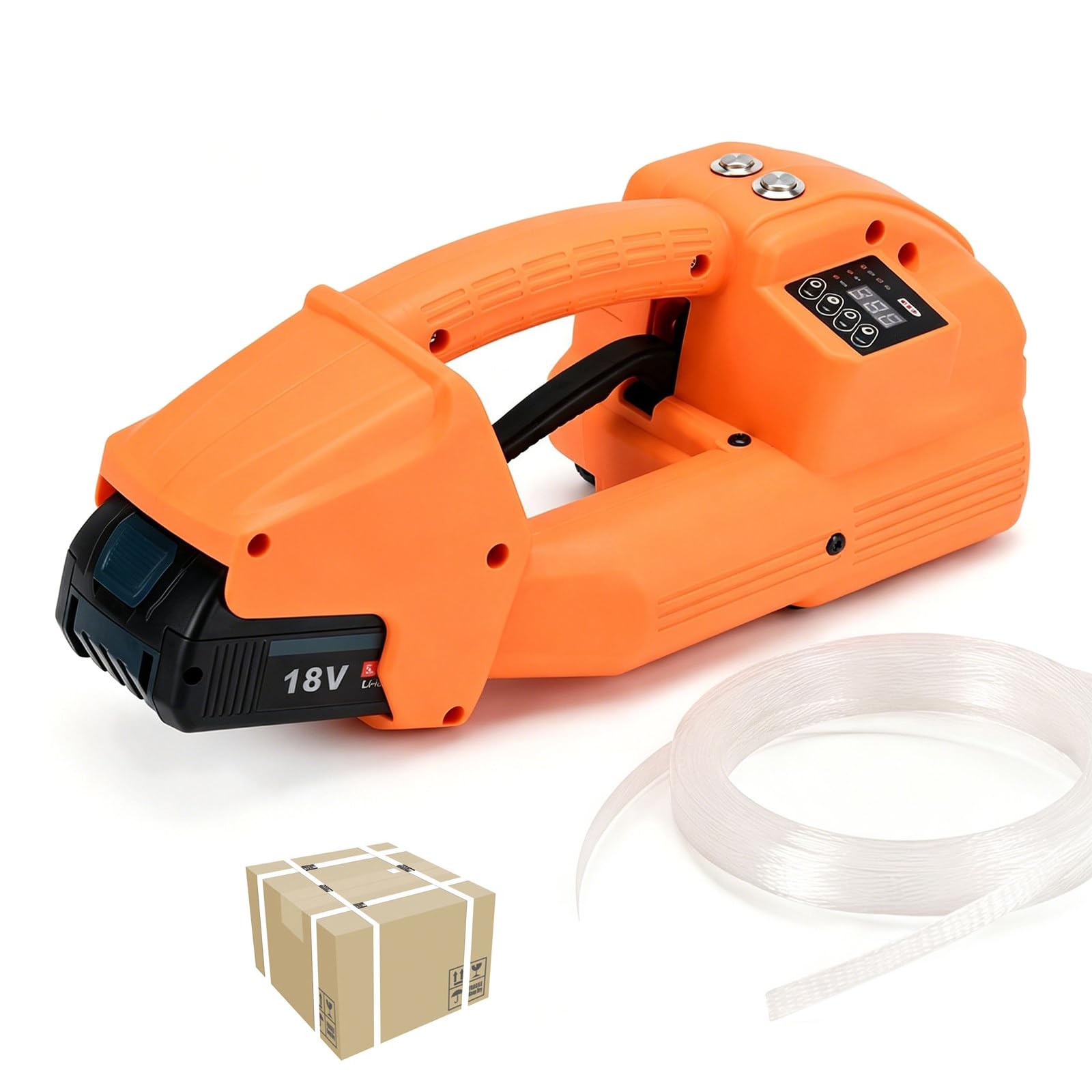 richigblosmum Full-Auto Banding Tool, Electric Strapping Machine for PET/PP Strap, Q1 13-16mm or Q2L 16-19mm, Adjustable Tension Packaging Tool for Logistics and Factory Processing Q2L