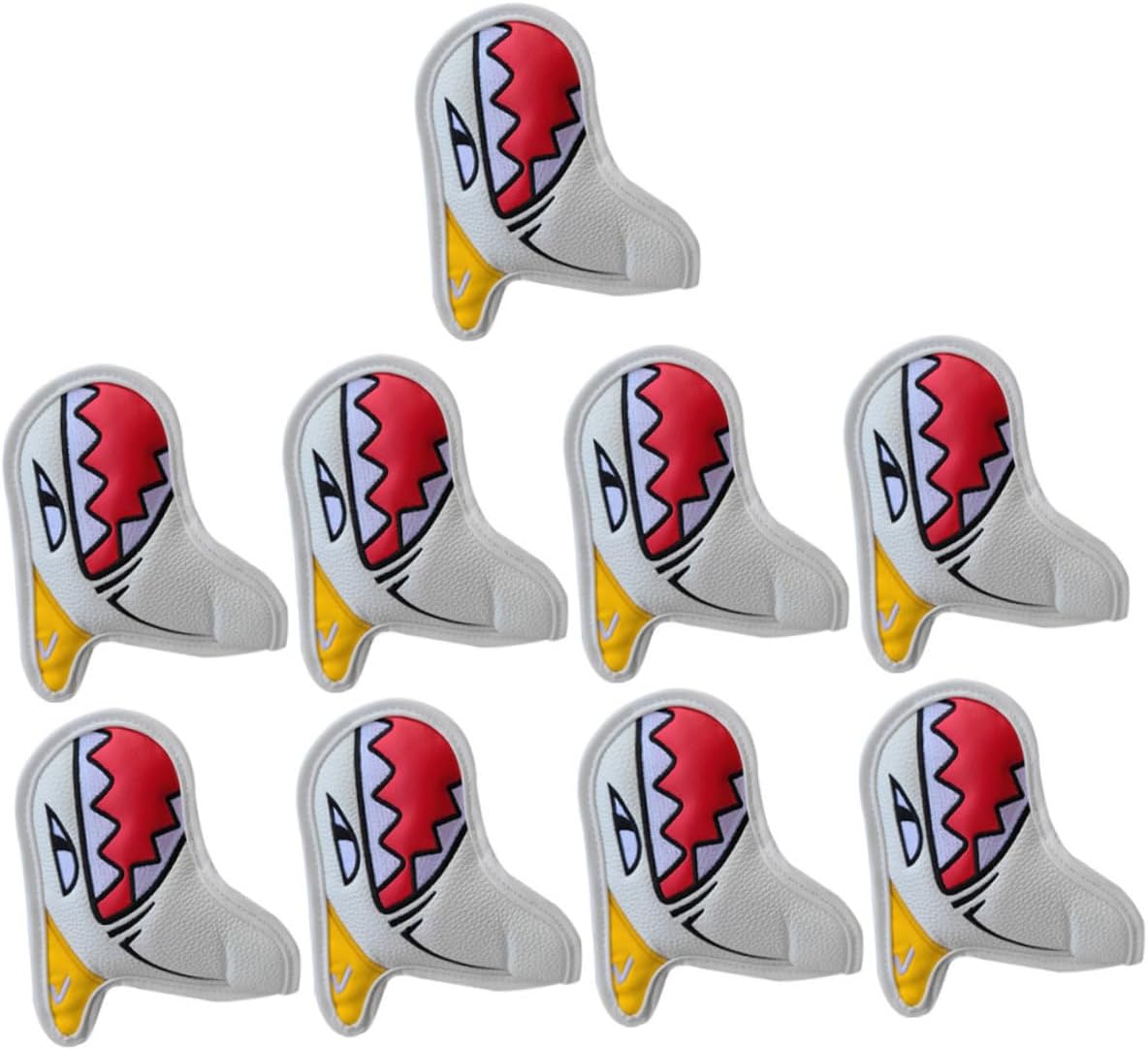 Didiseaon 9pcs Golf Club Head Covers Set, White Decorative Driver and Iron Covers, Professional Putter and Club Accessories for Men and Women Golfers