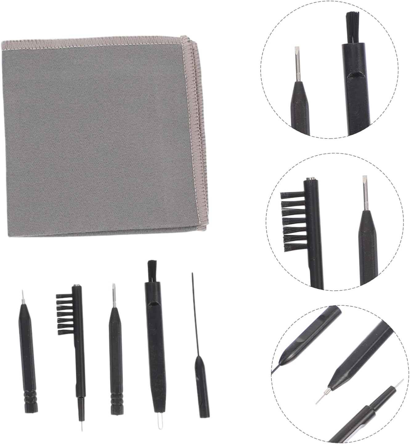 Hearing Aid Cleaning Brush Set 6-Piece Universal Cleaning Tools for Hearing Amplifiers Includes Wipes and Screwdriver for Home and Travel Care
