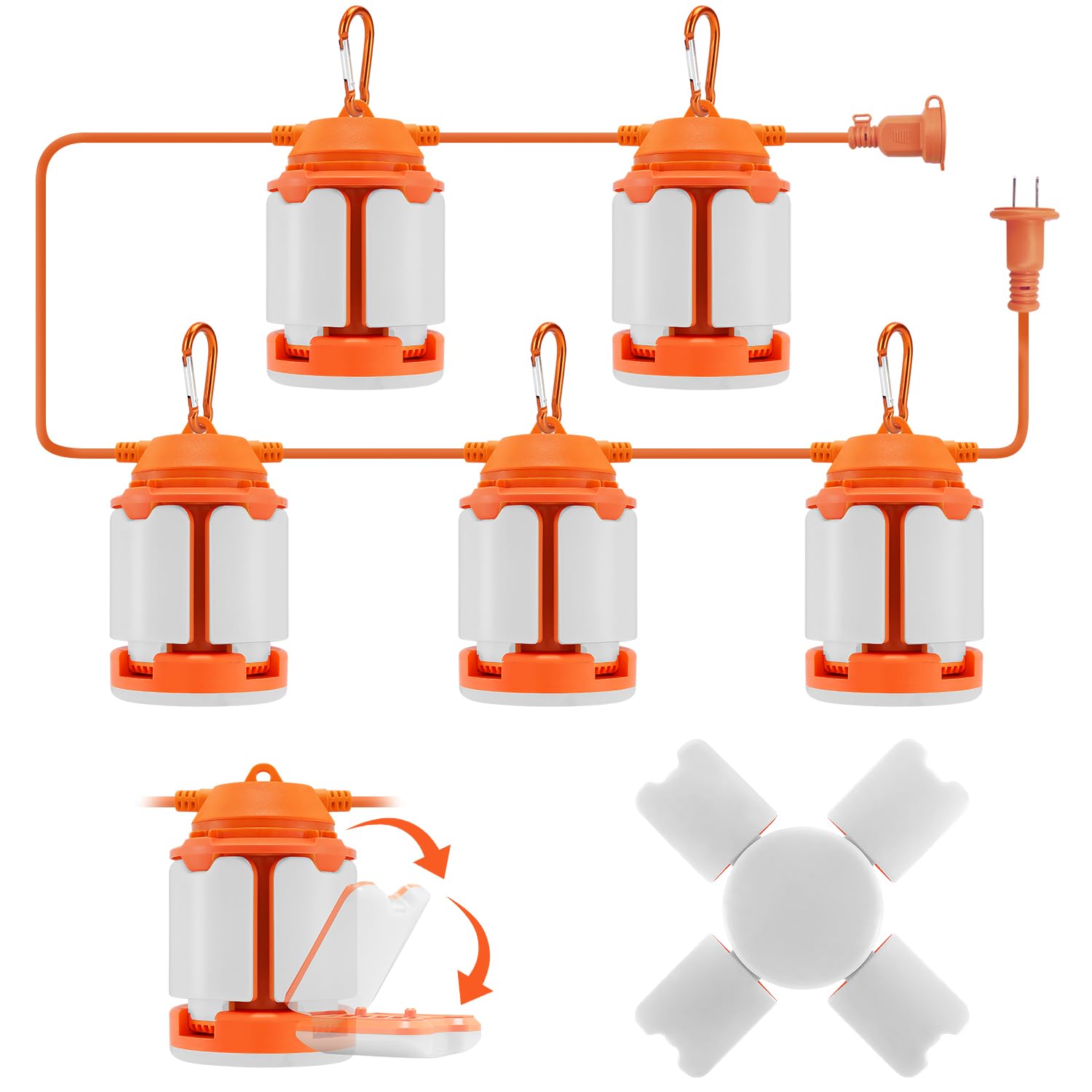 50ft Construction String Lights, 150W LED Industrial Grade 15000LM Super Bright Work String Lights for Construction Sites, Temporary Work, Job site, Indoor and Outdoor Lighting (50ft)