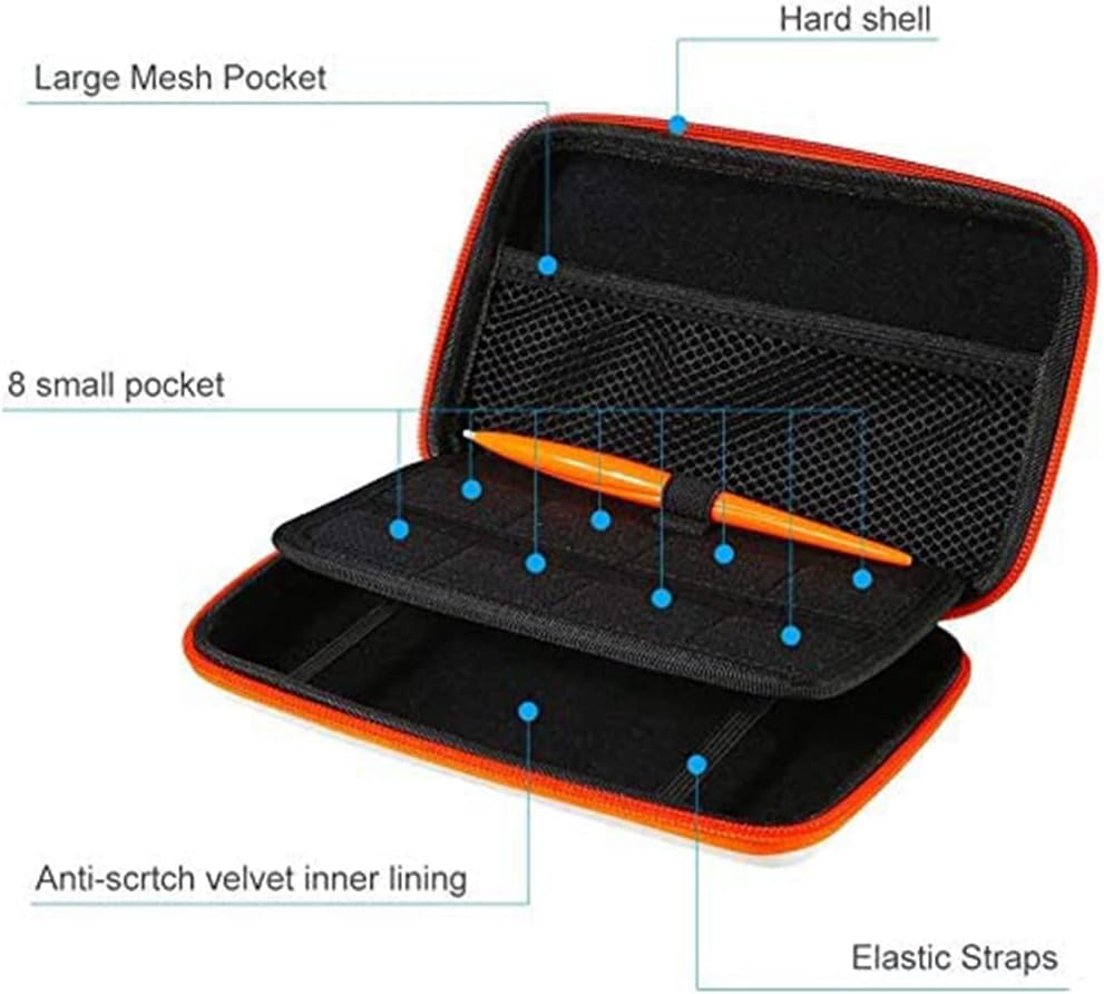 Traveler Carrying Case Protective Storage Case Compatible with Nintendo 2DSXL & LL Console & games, 8 PCS Game Cards Slots and Stylus