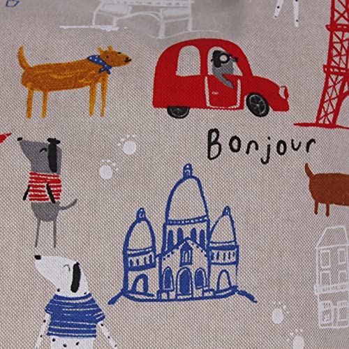 Hans-Textil-Shop Kissenbezug Baumwoll Mix Motive Muster, Kissen, Kissenhülle, Kopfkissenbezug, Sofakissen, Couchkissen, Dekokissen (Hunde in Paris, 40 x 40 cm) – Bild 4