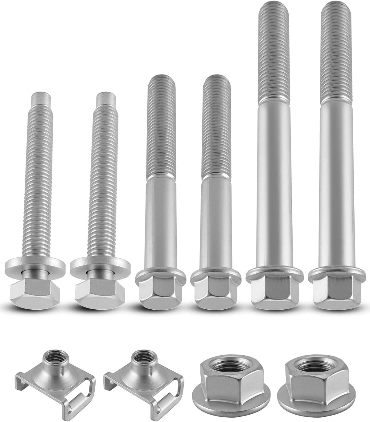 13859 Front Lower Inner Forward Suspension Control Arm Bolt and Nuts Kit Fit for Chevrolet GMC Most Model Replaces 11561429 15733534 15046285 15733533