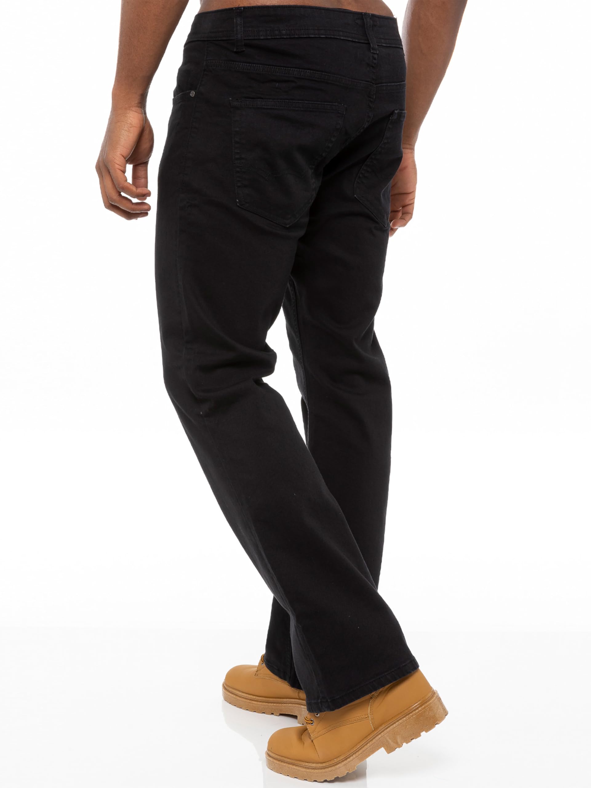Pantalon Jeans Boot Cut Coupe Classique Coton Homme avec Jean Large