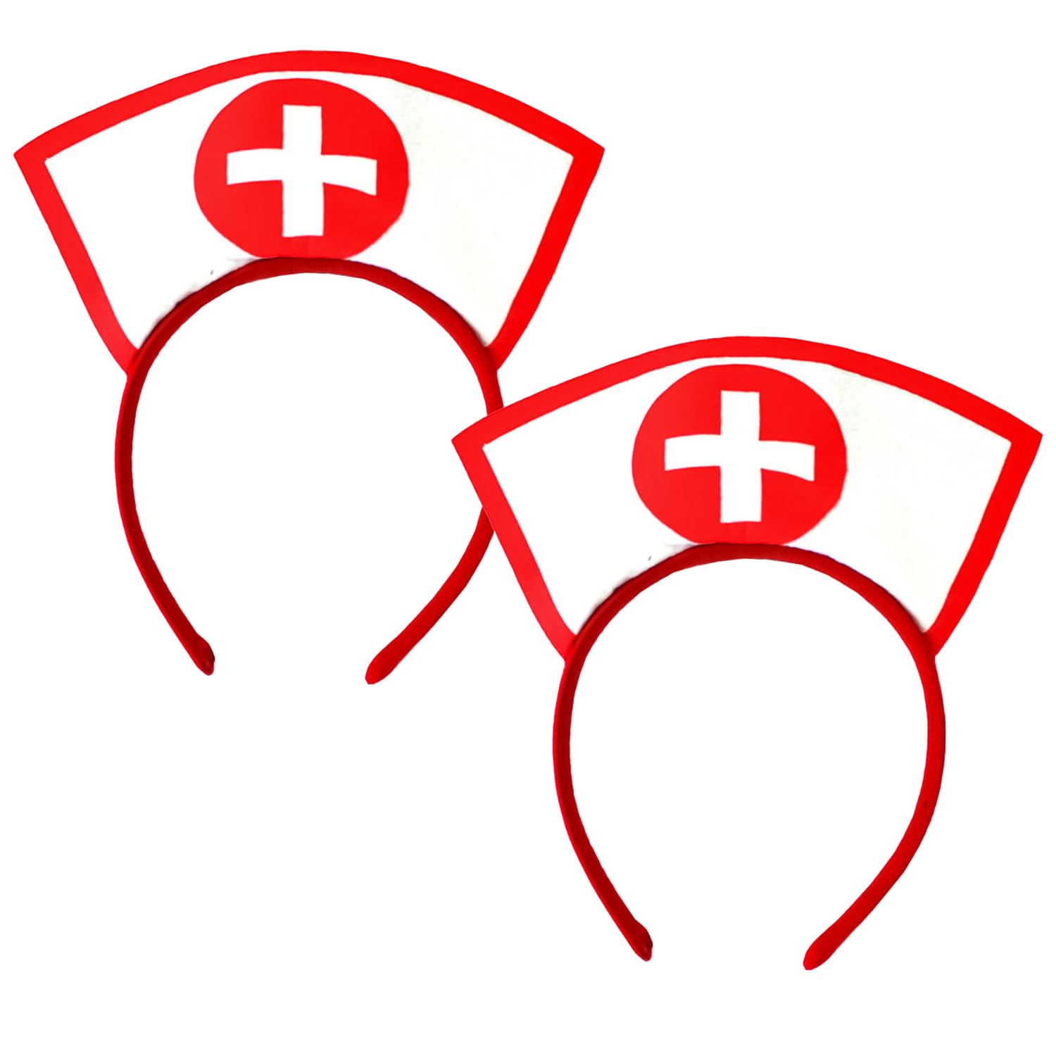 BORFUE Halloween Nurse Hat Headband Nurse Dressing Up Props Nurse Hat Headwear for Christmas Nurse Accessories (2)