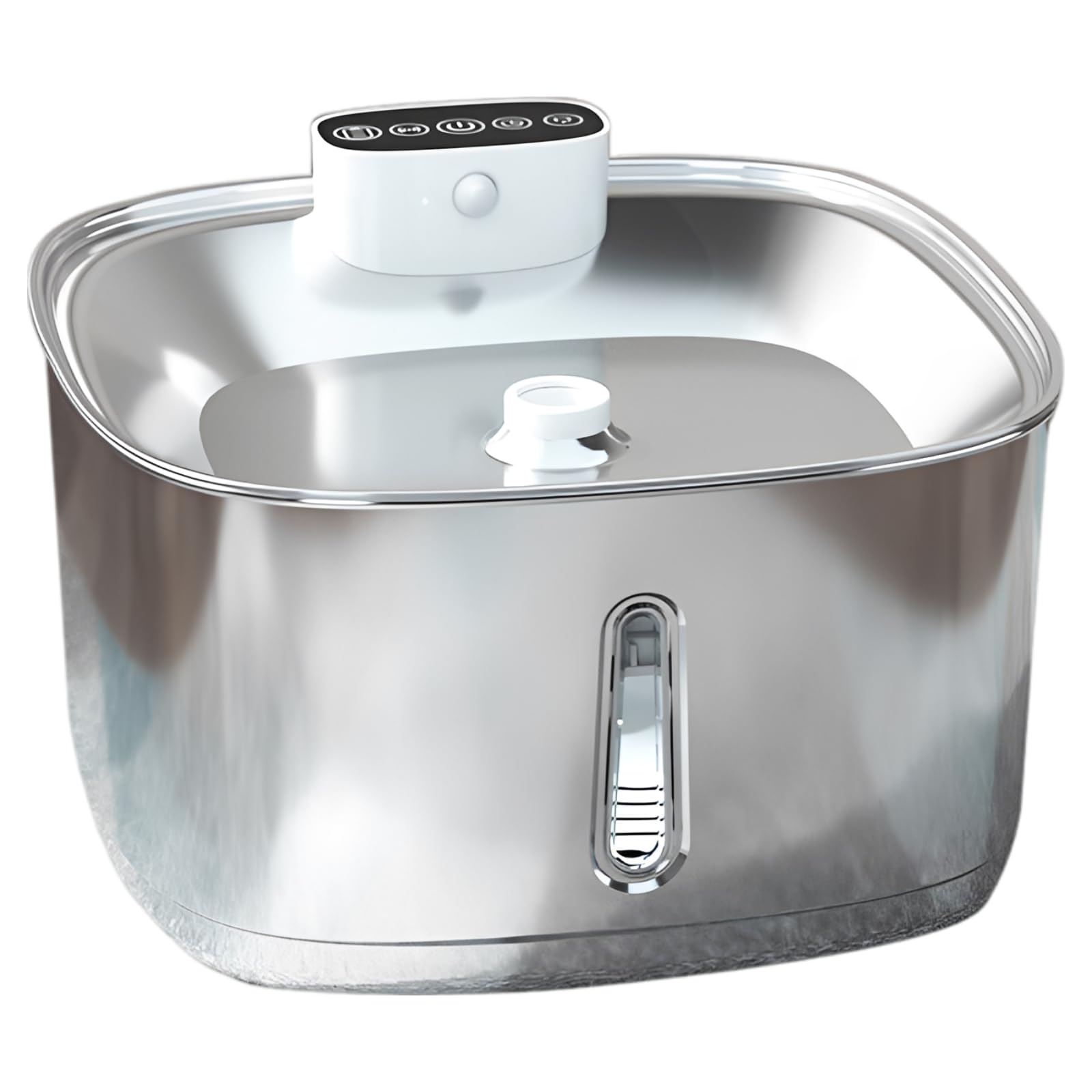 Fontana d'acqua per gatti, 2,6 l, in acciaio inox, senza fili, con batteria ricaricabile da 4000 mAh, fontanella automatica per gatti e cani da interni, doppia modalità di rilevamento