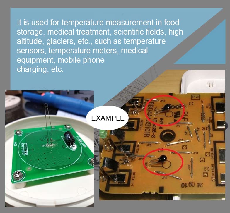 Miniatura 7 de Fielect NTC - Resistencias de termistor MF52-1033435 10K ohmios, limitador de corriente de entrada de 10K ohmios, paquete de 60
