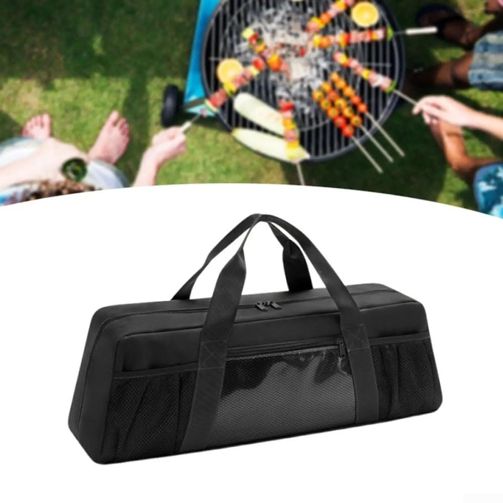 Przenośna torba do przechowywania narzędzi do grillowania 61 cm – wytrzymały organizer na akcesoria do grilla z uchwytami do przenoszenia, do narzędzi do grillowania, gotowania na świeżym powietrzu