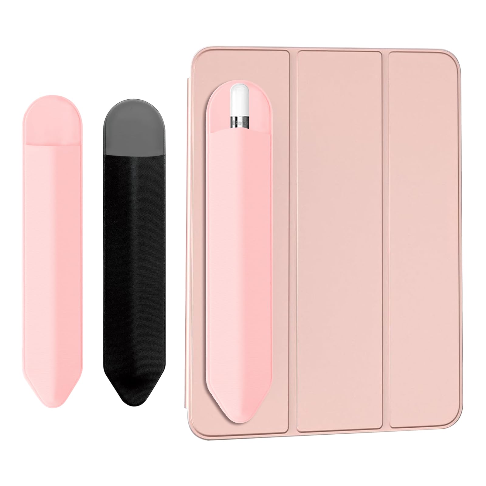 JvKzaen Pencil Holder Compatible with Apple Pencil Pro, Apple Pencil (USB-C), Apple Pencil 1st/2nd Generation?Elastic Pocket Pouch Adhesive Sleeve Attached to Case for Stylus Pens 2 Pack