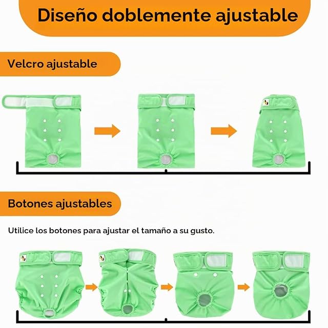 Foto 3 de 8 de Pañales Reutilizables para Perros JM - Interior Altamente Absorbente, Transpirable y Exterior Impermeable