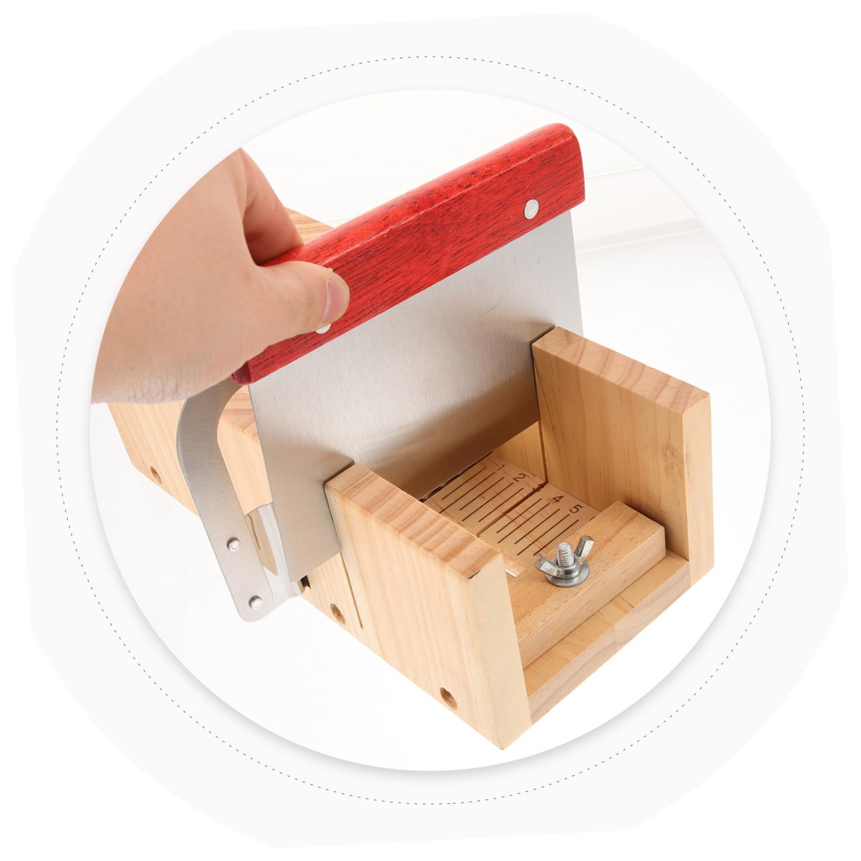 Mipcase Molde Cortador de Jabón de Bricolaje para Hacer Jabón Cortador Doble de Madera de Pino Acero Inoxidable Corte Preciso Uso Manual y Profesional