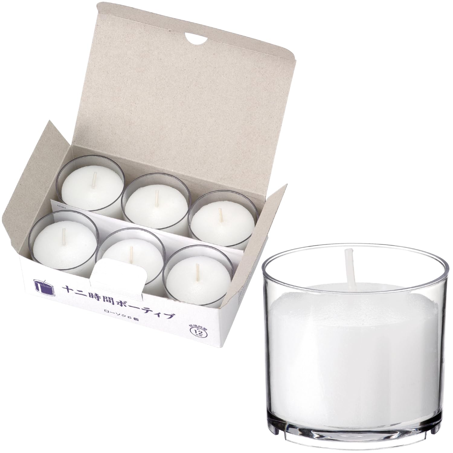 Amazon.co.jp: カメヤマ 12時間ボーティブ 6個入 ローソク 約12時間