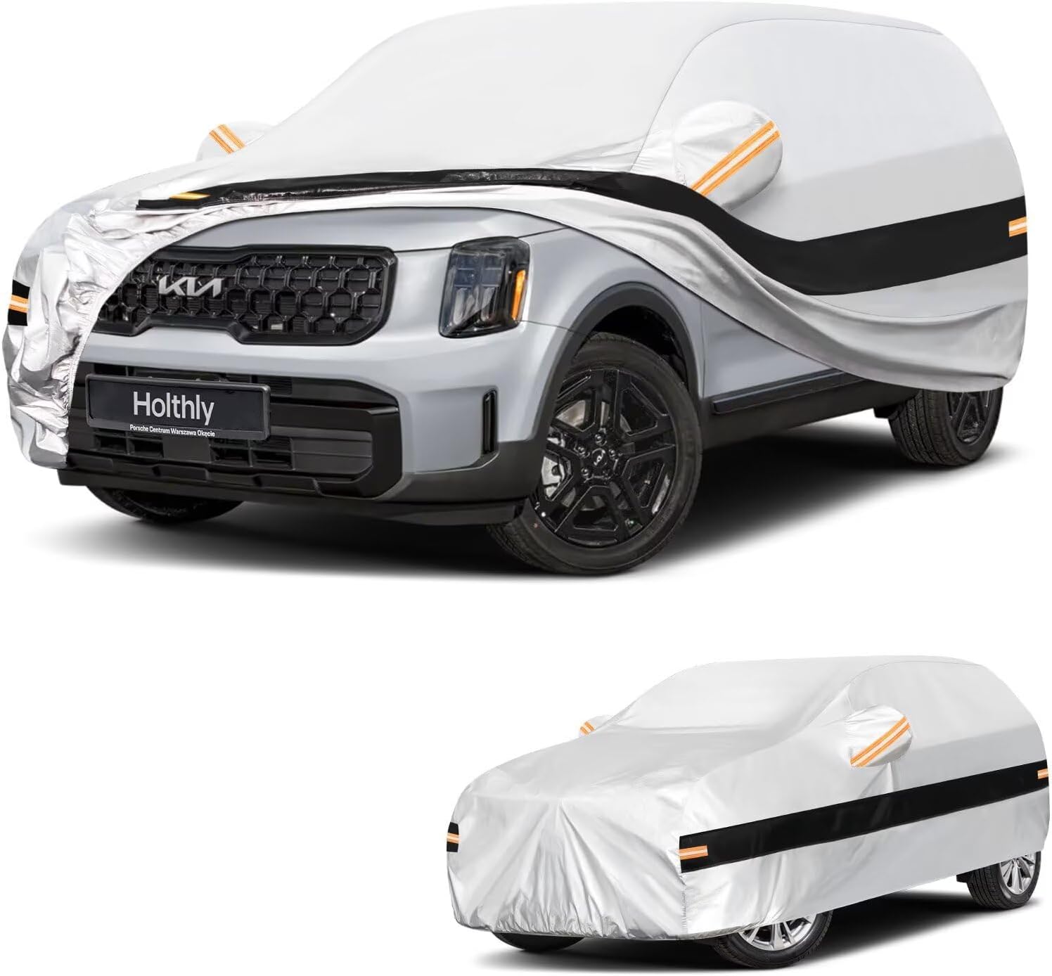 10 Layers SUV Car Cover Custom Fit for Land Rover Range Rover Sport (2005-2026), Waterproof All Weather for Automobiles, Outdoor Full Cover Sun Dust Rain Protection with Cotton. Silver