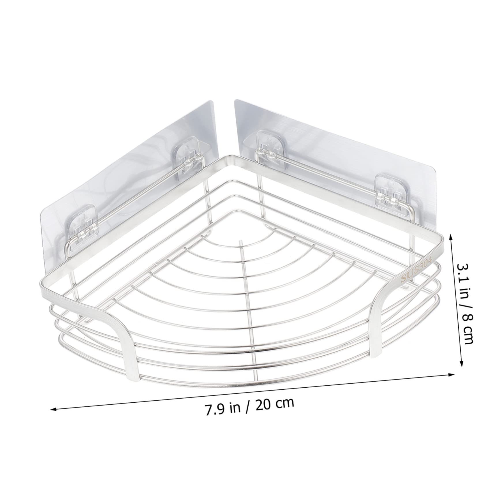 Organizador para Almacenamiento Práctico de Esquina de Ducha y Fácil de Instalar de Acero Inoxidable 304, Resistente Estante Adhesivo sin Taladro para Baño y Aseo
