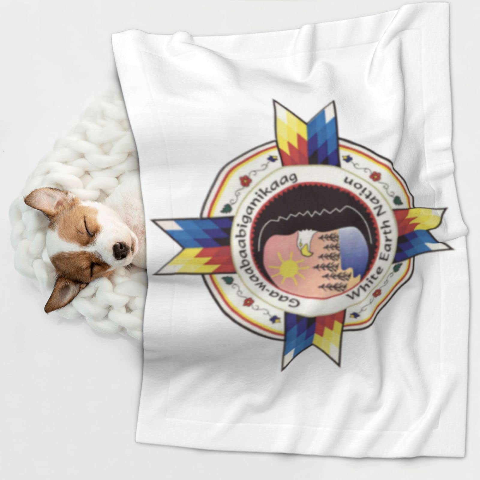 White Earth Ojibwe Soft and Cozy Pet Blanket for Dogs and Cats - Versatile and Comfortable Large