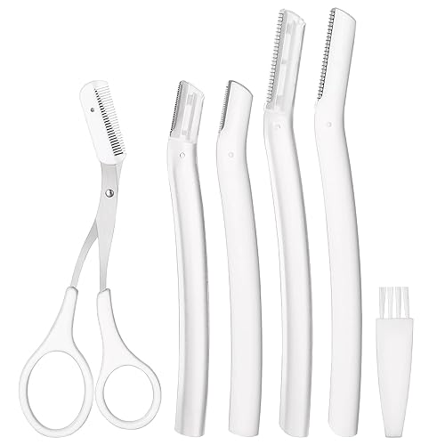 Recortadora de cejas con herramientas de dermaplaning, maquinilla de afeitar facial exfoliante para mujeres y hombres, afeitadora facial para