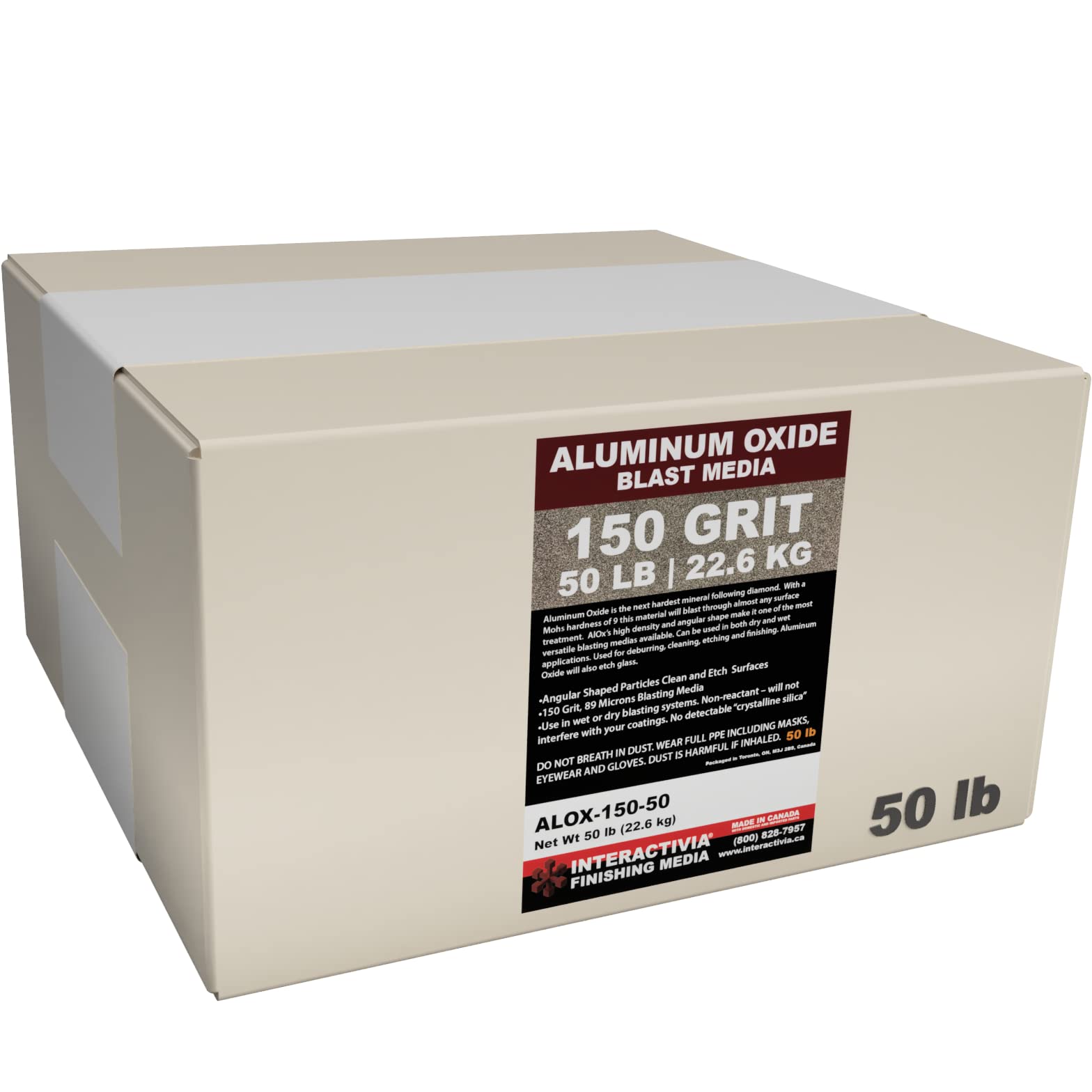 Buy 150 Grit Aluminum Oxide Blast Media (50 lb/22 kg) Premium Long
