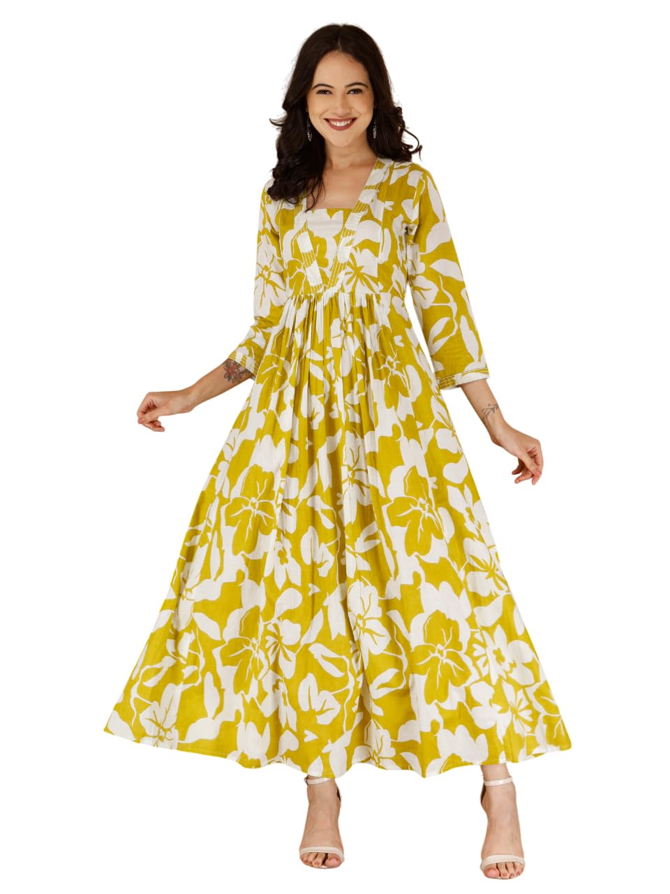 Drashti Textiles Cotton Women's Anarkali Maternity Feeding Kurta/KurtiWith 2 Vertical Invisible Zippers| Comfortable & Elegant Post and Pre Pregnancy Kurta Dress/Kurti Dress-image-10