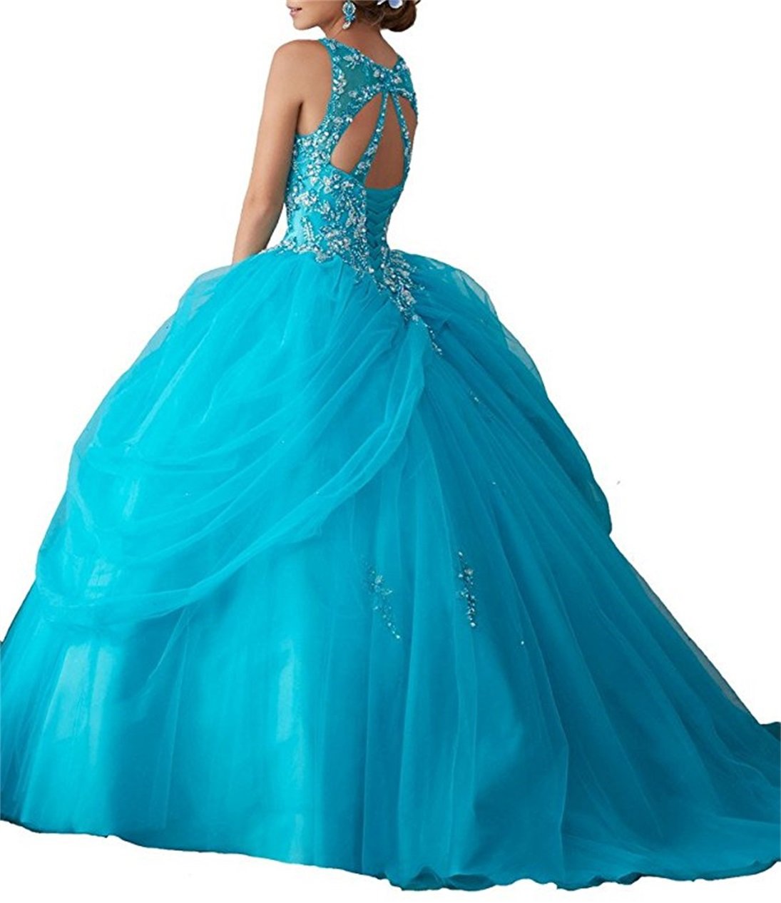 Abiti da Ballo per Feste da Ballo da Donna Abiti in Quinceanera con Perline Lunghe e Applicazioni