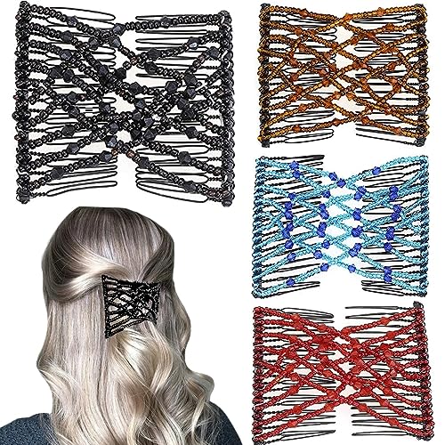 4 Peines Mágicos Elásticos para Cabello con Cuentas miniatura 1