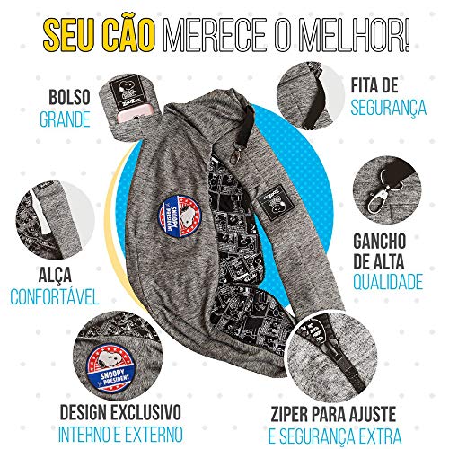 Bolsa Sling Zooz Pets Snoopy President Grafite