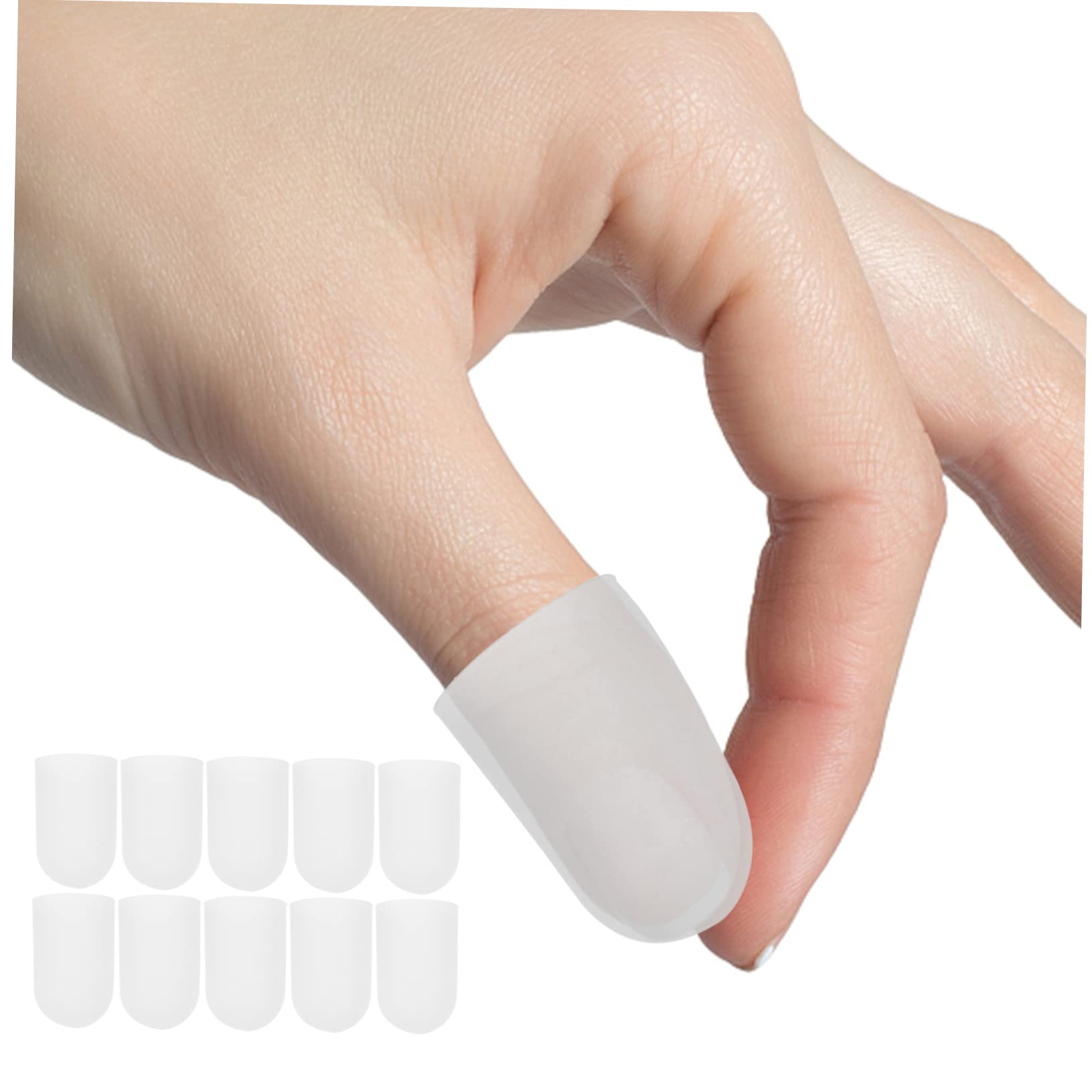 Gogogmee 20pcs Finger Cot Thumb Tip Protector Shoe Toe Finger Sleeves Anti-Scald Finger Exerciser Gel Toe Caps Finger Bandage Silicon Finger Glove Food Grade Silicone